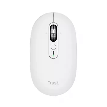 Belaidė biuro pelė TRUST Seron Slim Multi – ambidekstrinė, RF + Bluetooth, optinė 3200 DPI, 7 mygtukai, balta