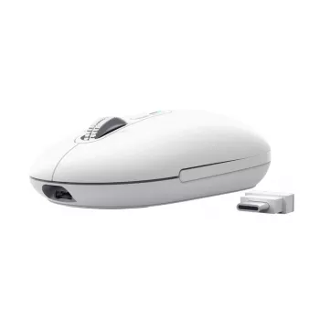 Belaidė biuro pelė TRUST Seron Slim Multi – ambidekstrinė, RF + Bluetooth, optinė 3200 DPI, 7 mygtukai, balta