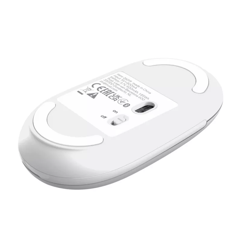 Belaidė biuro pelė TRUST Seron Slim Multi – ambidekstrinė, RF + Bluetooth, optinė 3200 DPI, 7 mygtukai, balta