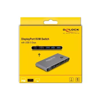KVM jungiklis DeLOCK DisplayPort 8K 30 Hz su USB 5 Gbps