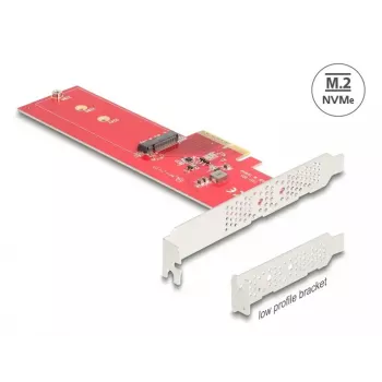 DeLOCK vidinis M.2 adapteris 90889 PCIe 5.0 raudonas nerūdijantis plienas