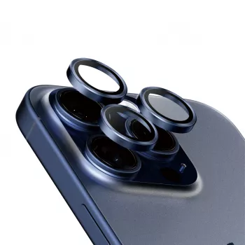 PanzerGlass Hoops fotoaparato lęšio apsauga iPhone 15 Pro / 15 Pro Max mėlynas titanas