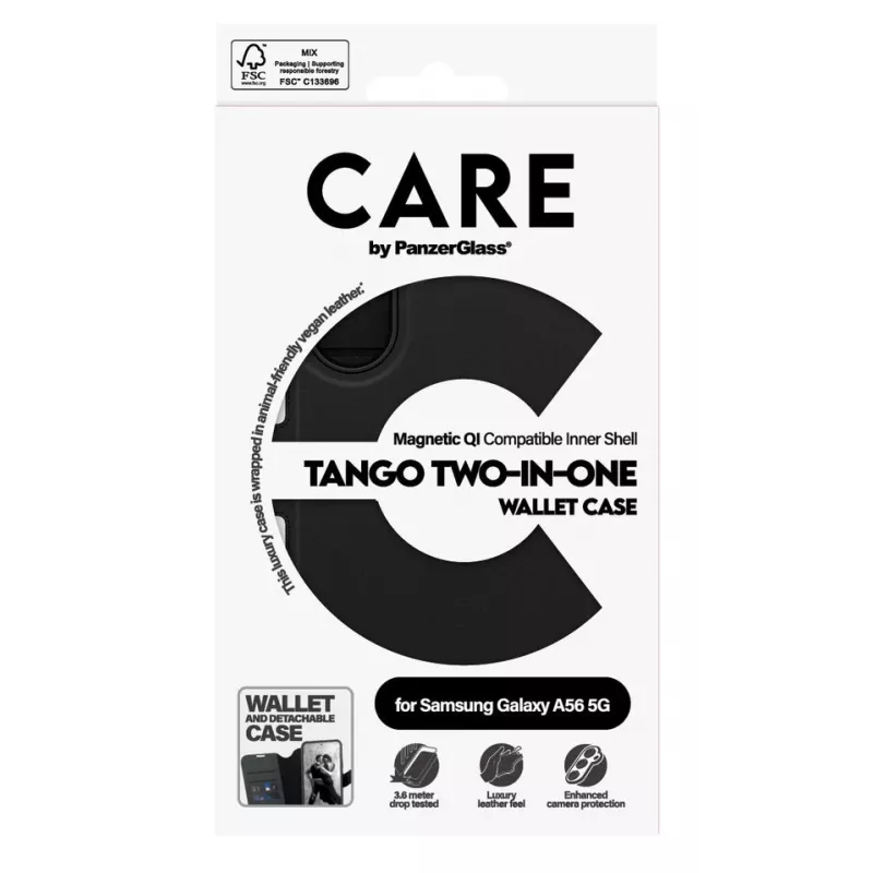 PanzerGlass Tango Two-in-One dėklas Samsung Galaxy A56 5G (6,7 colio) Piniginės dėklas Juoda