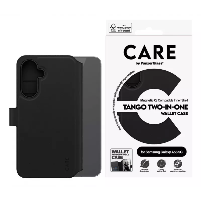 PanzerGlass Tango Two-in-One dėklas Samsung Galaxy A56 5G (6,7 colio) Piniginės dėklas Juoda