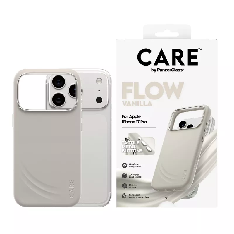 PanzerGlass CARE™ Flow Case Vanilla su MagSafe iPhone 17 Pro