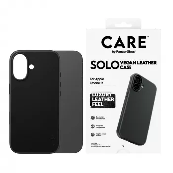 Telefono dėklas PanzerGlass CARE™ Solo Case juodas, skirtas Apple iPhone 17