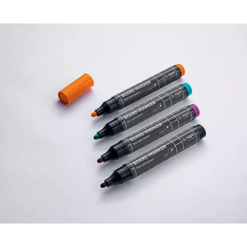 Markeris Sigel BA011 4 vnt. Juoda, Magenta, Oranžinė, Turkio