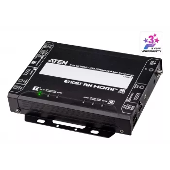 AV siųstuvas-imtuvas ATEN True 4K HDMI/USB HDBT3.0-Lite – 4096×2160 iki 40 m, USB Type-A/Type-B, DC maitinimas
