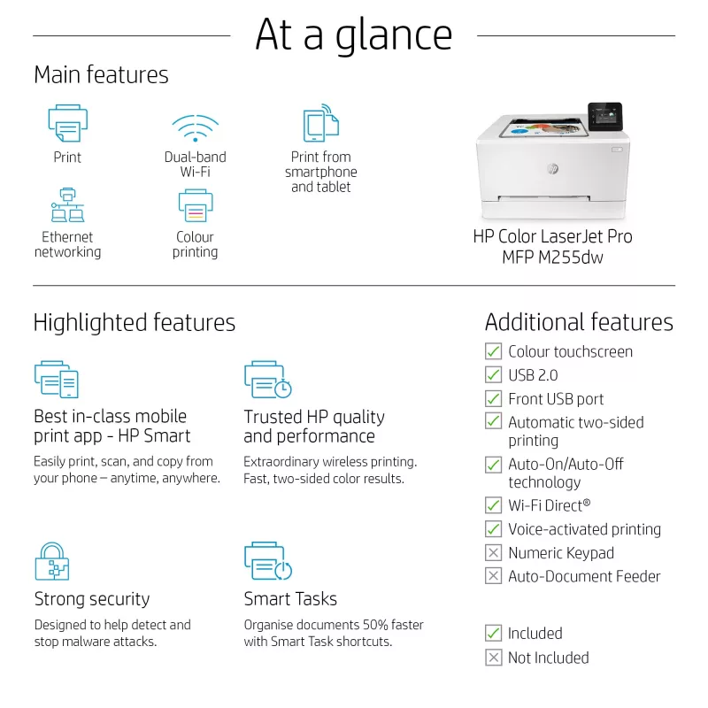 Spaustuvas HP Color LaserJet Pro M255dw spalvotas lazerinis