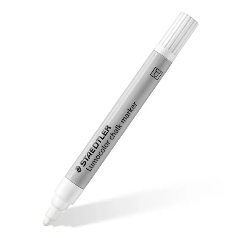 Kreidiniai žymekliai Staedtler Lumocolor Bullet mėlyna raudona balta geltona 4 vnt