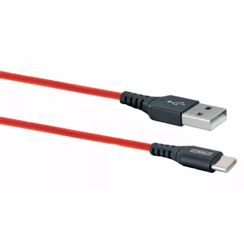 USB A į USB C laidas SCHWAIGER LPRO510 501 — USB 3.2 Gen 1 (3.1 Gen 1), 1,2 m, raudonas