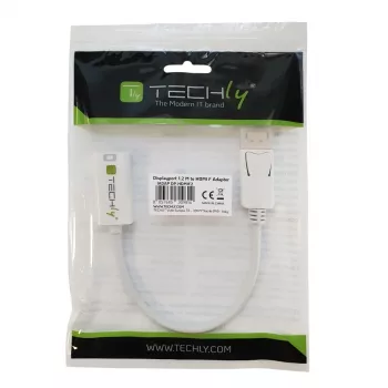 Techly DisplayPort 1.2 vyriškas / HDMI moteriškas adapteris 15 cm baltas IADAP DP-HDMIF2