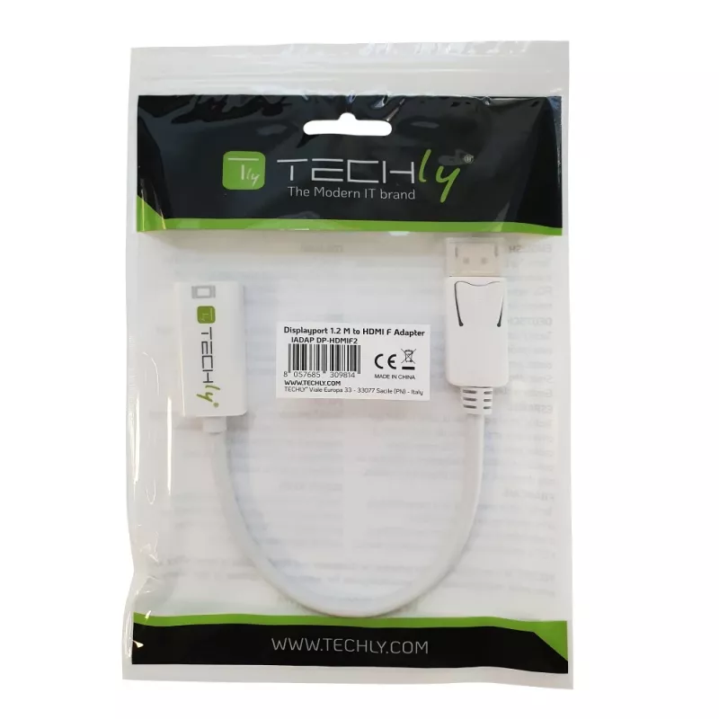 Techly DisplayPort 1.2 vyriškas / HDMI moteriškas adapteris 15 cm baltas IADAP DP-HDMIF2