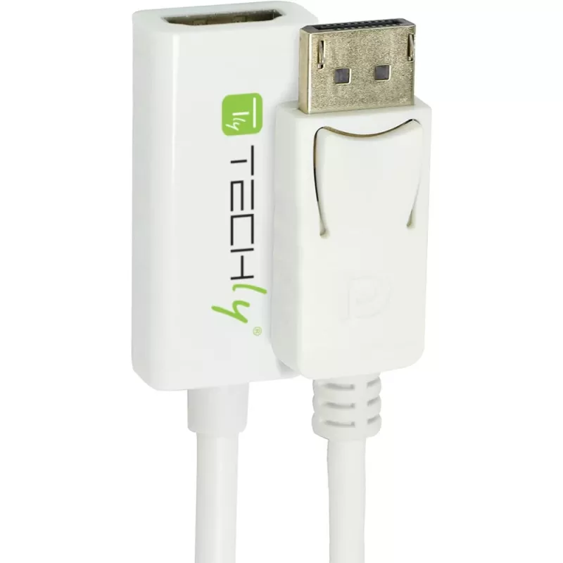 Techly DisplayPort 1.2 vyriškas / HDMI moteriškas adapteris 15 cm baltas IADAP DP-HDMIF2