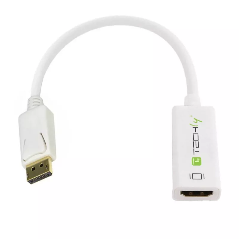 Techly DisplayPort 1.2 vyriškas / HDMI moteriškas adapteris 15 cm baltas IADAP DP-HDMIF2