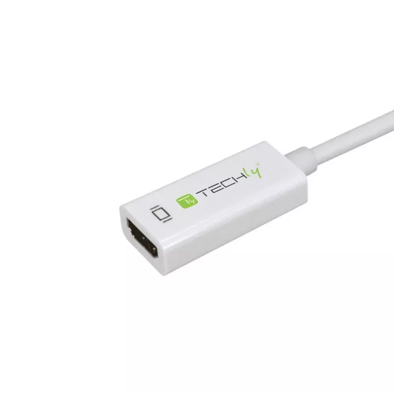 Techly DisplayPort 1.2 vyriškas / HDMI moteriškas adapteris 15 cm baltas IADAP DP-HDMIF2