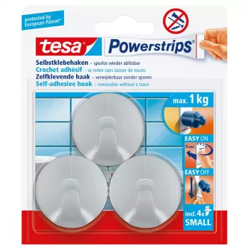 Universalūs kabliukai Tesa Powerstrips Hooks Small ROUND (3 vnt.)