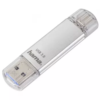 Hama C-Laeta USB atmintukas 256 GB USB Type-A / USB Type-C 3.2 Gen 1 (3.1 Gen 1) Sidabrinis