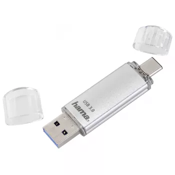 Hama C-Laeta USB atmintukas 256 GB USB Type-A / USB Type-C 3.2 Gen 1 (3.1 Gen 1) Sidabrinis
