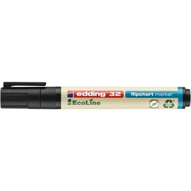Markeris Edding EcoLine 32, plokščias antgalis, juoda