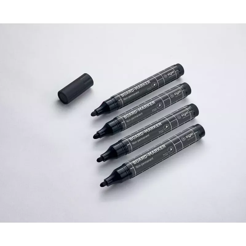 Markeris Sigel BA012 4 vnt. juodi