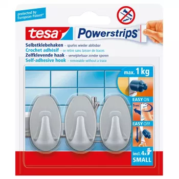 Universalūs kabliukai Tesa Powerstrips Hooks Small OVAL (3 vnt.)