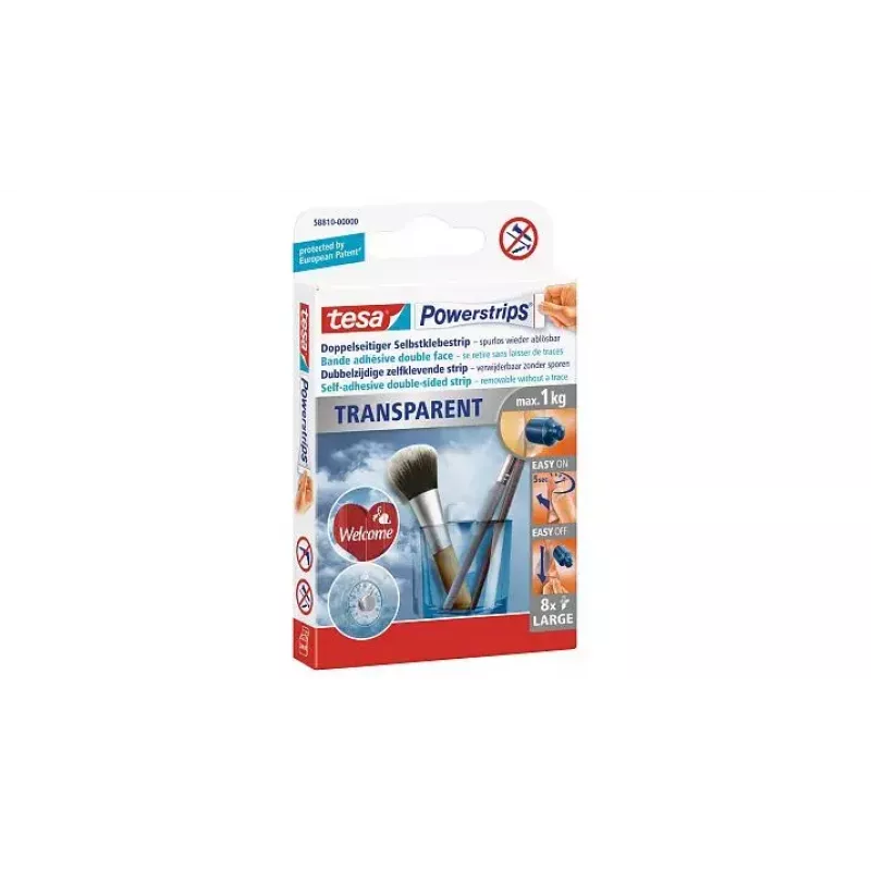 Tesa Powerstrips® Transparent DECO Large tvirtinimo lipdukai