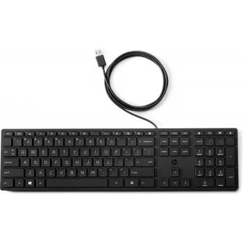 Klaviatūra HP Wired Desktop 320K – pilno dydžio USB, membraninė, juoda