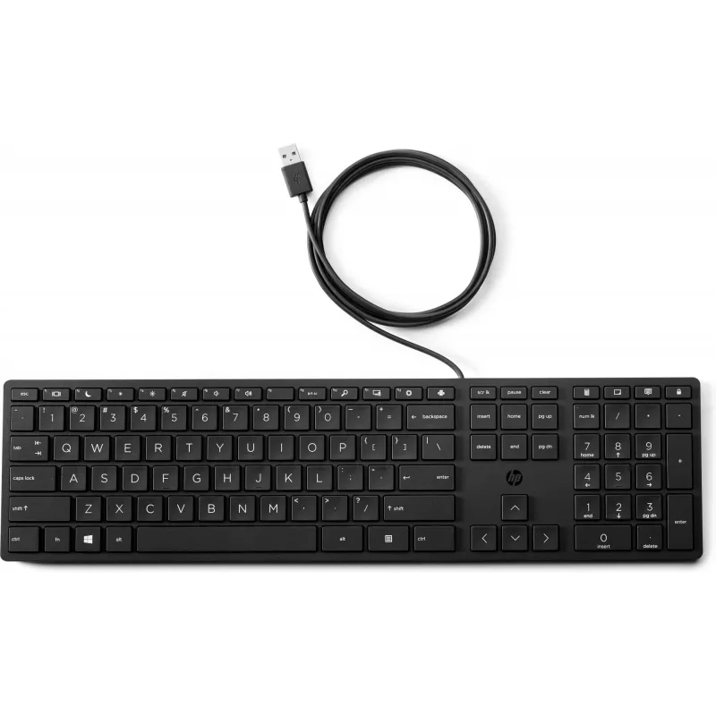 Klaviatūra HP Wired Desktop 320K – pilno dydžio USB, membraninė, juoda