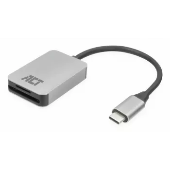 Kortelių skaitytuvas ACT AC7056 USB 3.2 Gen 1 Type-C pilka MicroSD SD