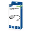 Kortelių skaitytuvas ACT AC7056 USB 3.2 Gen 1 Type-C pilka MicroSD SD