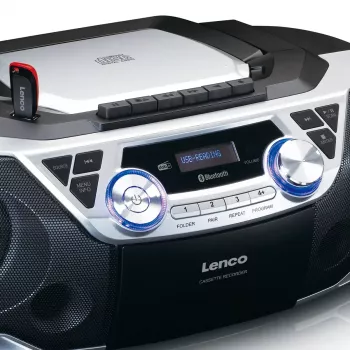 Nešiojamas radijas Lenco SCD-720SI su DAB+ ir FM imtuvu, Bluetooth 5.0, CD/MP3 grotuvu, USB, kasečių grotuvu