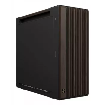 PC korpusas ASUS ProArt PA602 Wood Edition Midi Tower – juodas su medžiu, tinka ATX/EATX, 2x200 mm priekyje, 1x140 mm gale