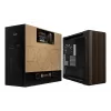ASUS ProArt PA602 Wood Edition Modern Black - Midi bokštas su grūdinto stiklo šonine sienele, juodas, medinis
