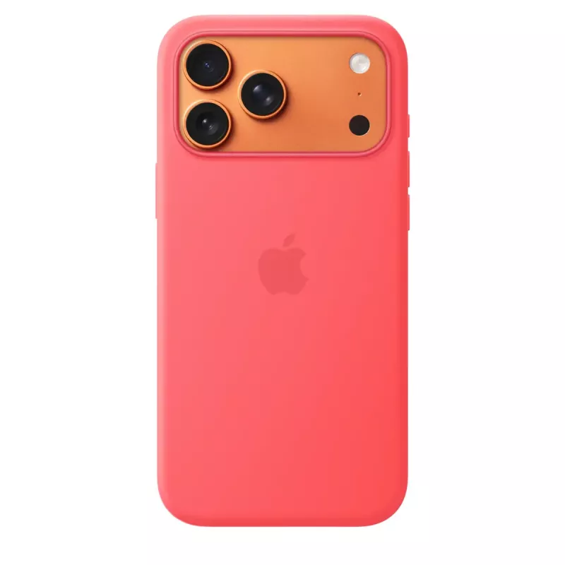 Apsauginis silikoninis dėklas su MagSafe, skirtas Apple iPhone 17 Pro Max – Bright Guava (raudona), tinka 6,9 colio