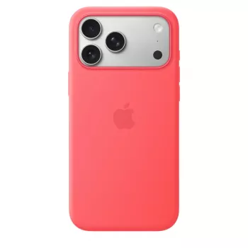 Apsauginis silikoninis dėklas su MagSafe, skirtas Apple iPhone 17 Pro Max – Bright Guava (raudona), tinka 6,9 colio