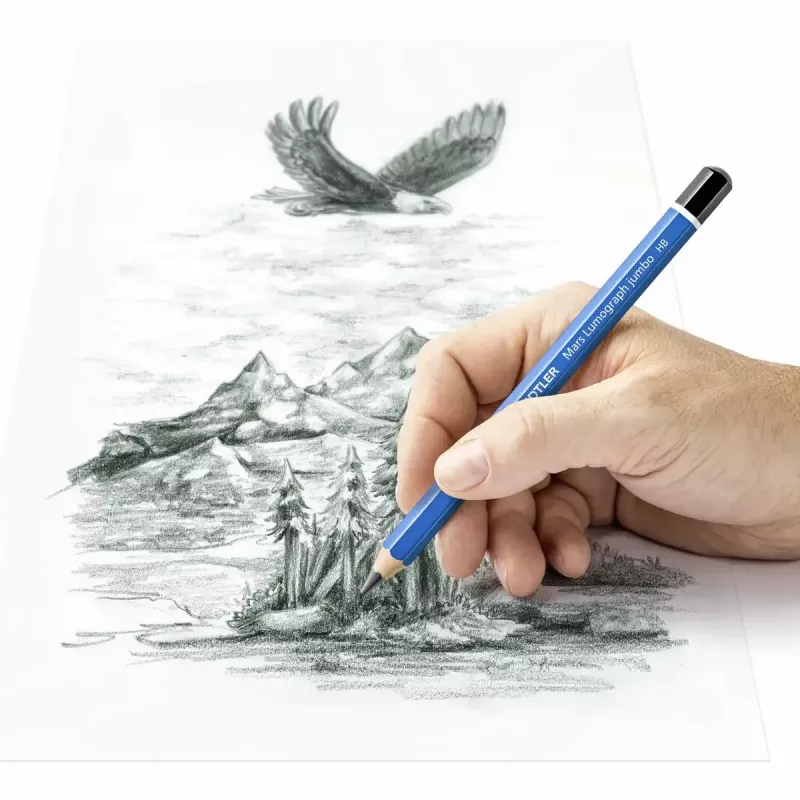 Pieštukas Staedtler 100J 2B, mėlynas lakas, 5,3 mm švinas, 1 vnt.