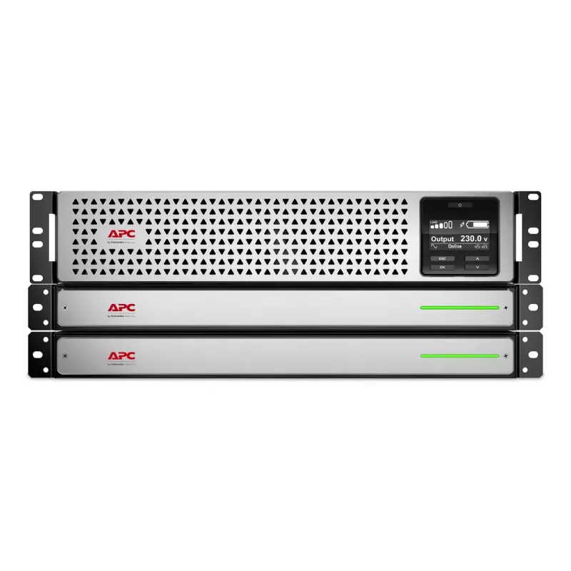 APC Smart-UPS On-Line 1500VA, 2U stelažinis, 230V, 8x C13 lizdai, tinklo kortelė, su bėgeliais, naudotas be ličio jonų išorinės baterijos