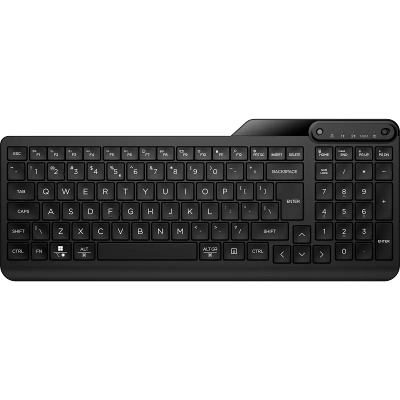 HP 475 dviejų režimų kelių įrenginių kompaktiška belaidė klaviatūra, 2 zonų išdėstymas (7N7B9AA#UUW)