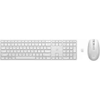 Belaidis klaviatūros ir pelės rinkinys HP 650, pilno dydžio membraninė, balta