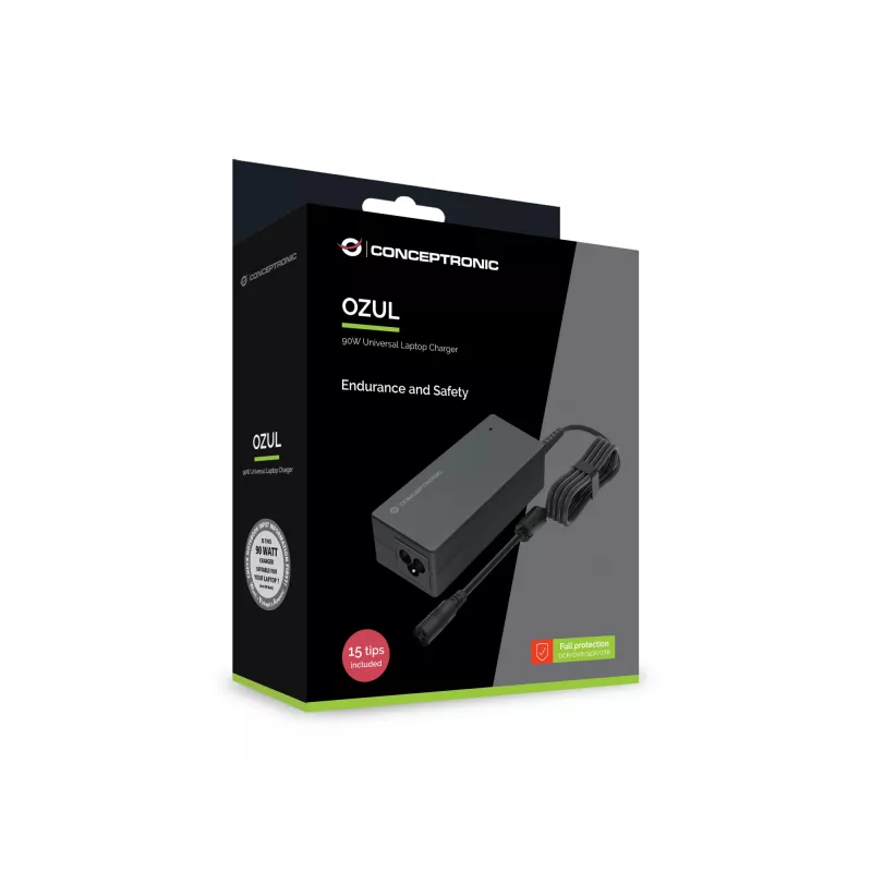 Conceptronic OZUL08B15 90W Universalus nešiojamojo kompiuterio kroviklis su 15 antgalių