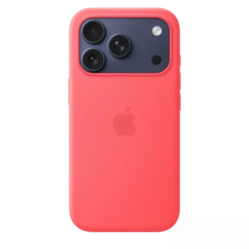 Silicone Dėklas su MagSafe, skirtas Apple iPhone 17 Pro — Ryškiai Gvajavos (Raudona) — Apsauginis, tinka 16 cm (6,3 colio) ekranui