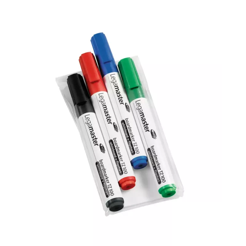 Markeris lentoms Legamaster TZ100 4 spalvos (juoda, mėlyna, žalia, raudona)