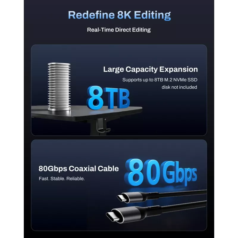 TerraMaster D1 SSD Pro išorinis SSD korpusas Aliuminis M.2