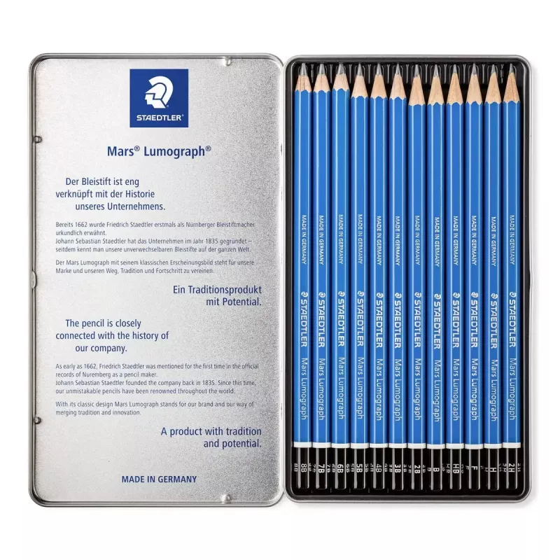 Pieštukų rinkinys Staedtler Mars Lumograph 100, 12 vnt.