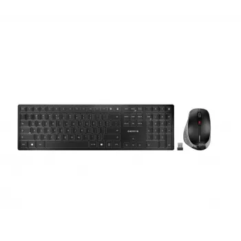 CHERRY DW 9500 SLIM belgų AZERTY belaidis klaviatūros ir pelės rinkinys, pilka/juoda