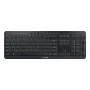 Klaviatūra Cherry Stream Ultimate — Pilno dydžio, USB, RF belaidis ir Bluetooth, QWERTY anglų, LED foninis apšvietimas, juoda