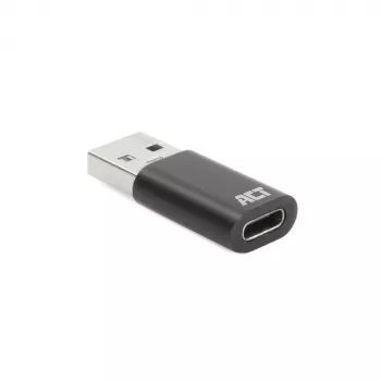 USB-A (vyriškas) į USB-C (moteriškas) adapteris ACT AC7376 juodas