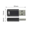 USB-A (vyriškas) į USB-C (moteriškas) adapteris ACT AC7376 juodas