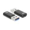 USB-A (vyriškas) į USB-C (moteriškas) adapteris ACT AC7376 juodas
